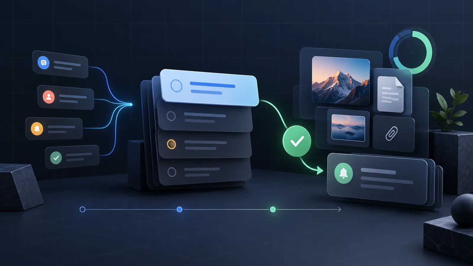 Рабочий поток Prodway превращается в завершённый результат с материалами и аналитикой
